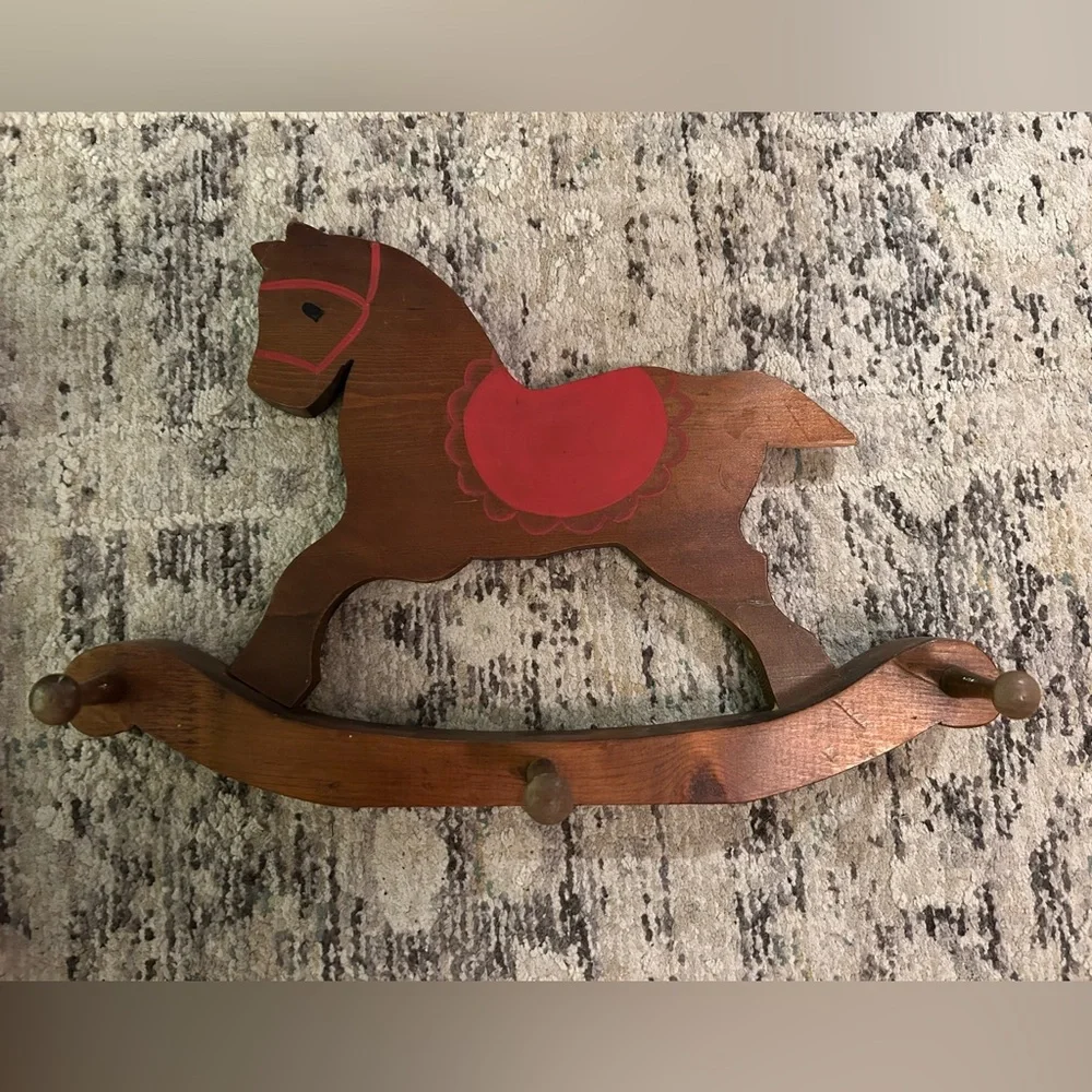 Wooden Rocking Horse Wall Decor